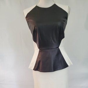 Nicole Miller Black and White Peplum Dress